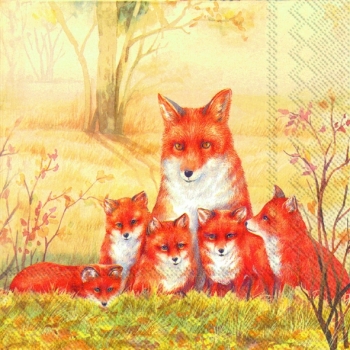 Салфетка для декупажа L528200 33 x 33 cm Fox Family ― VIP Office HobbyART