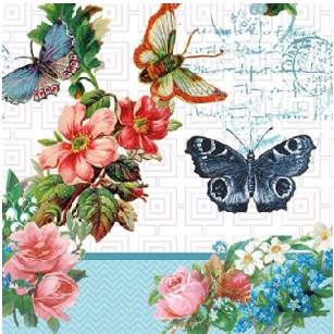 Napkin 12509780 25 x 25 cm Flowers And Butterflies ― VIP Office HobbyART