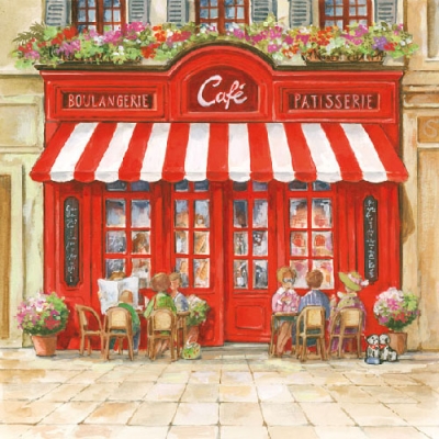 Салфетка для декупажа 13307580 33 x 33 cm PARIS CAFE ― VIP Office HobbyART