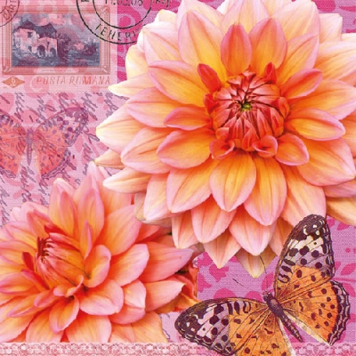 Салфетка для декупажа 13309015 33 x 33 cm Summer Dahlia  ― VIP Office HobbyART