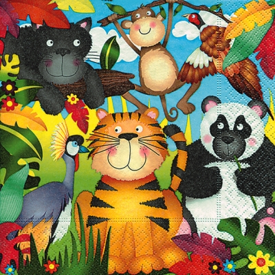 Салфетка для декупажа 21688 33 x 33 cm Zoo animals ― VIP Office HobbyART