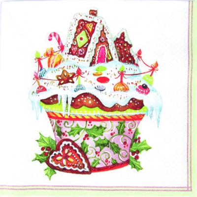 Салфетка для декупажа 611302 33 x 33 cm Sweet X-mas Cupcake ― VIP Office HobbyART