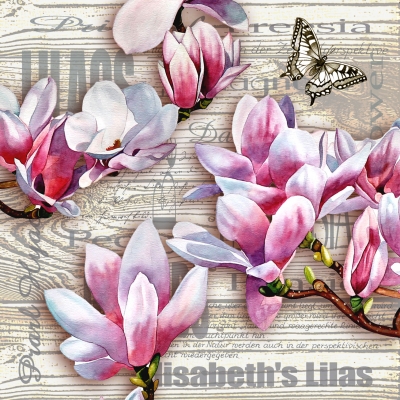 Салфетка для декупажа NV-74579 33 x 33 cm Elisabeths Lilas  ― VIP Office HobbyART