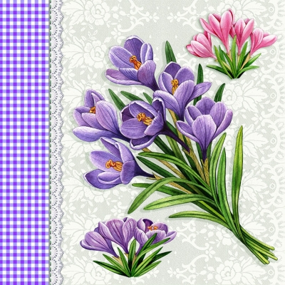 Салфетка для декупажа NV-74581 33 x 33 cm Crocus ― VIP Office HobbyART