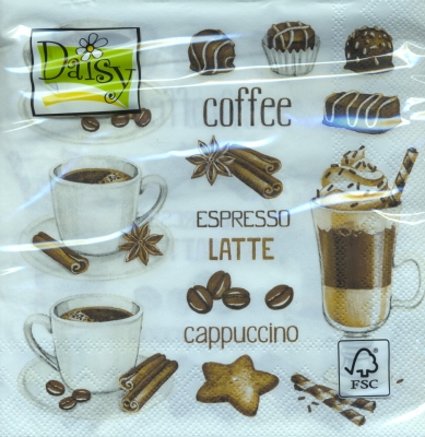 Салфетка для декупажа SDOG-015501 33 x 33 cm Coffee Cups & Chocolate Sweet ― VIP Office HobbyART