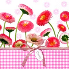 Салфетка для декупажа 340312 33 x 33 cm Daisy & Vichy pink ― VIP Office HobbyART