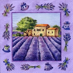 Салфетка для декупажа 344614 33 x 33 cm A Day in Provence lilac ― VIP Office HobbyART