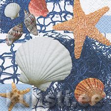 Салфетка для декупажа 210945 33 x 33 cm Starfish and Shells ― VIP Office HobbyART